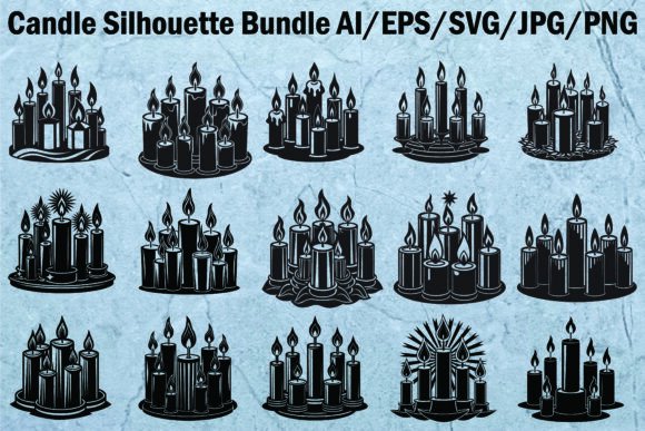 Download Silhouette Candle Icons Set - Silhouette Collection