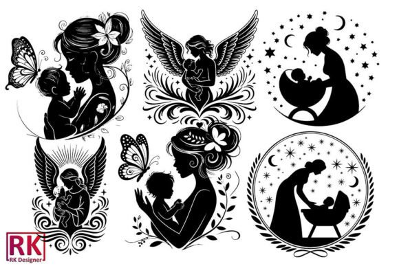Download Mother’s Day Silhouette Vector Bundle - Silhouette Collection