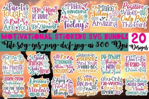 Download Motivational Stickers SVG Bundle - Premium Bundle