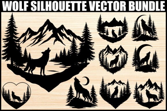 Download Wolf Silhouette Vector SVG Bundle - Silhouette Collection