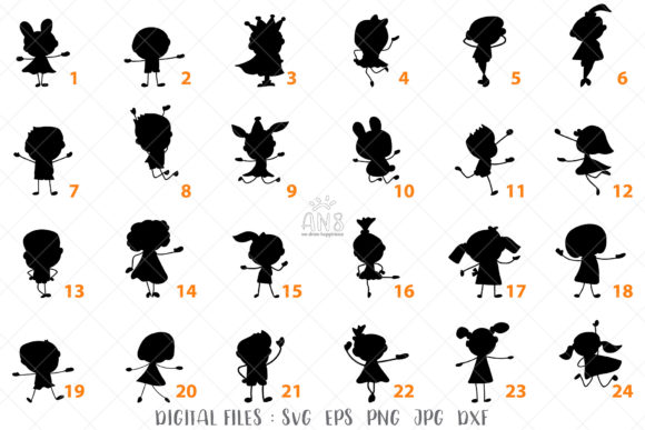 Download 24 Stick Kids Silhouette - Silhouette Collection