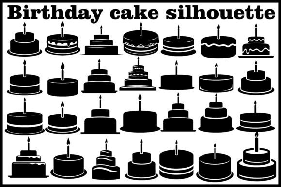 Download Birthday Cake Silhouette Bundle – Candle - Silhouette Collection