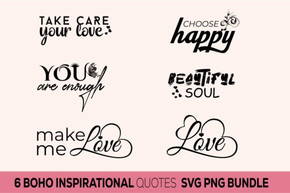 Download Boho Inspirational Quotes SVG PNG Bundle - Premium Resources
