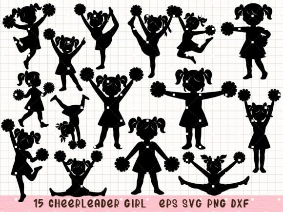 Download Cheerleader Girl Silhouette Cute Cheer - Silhouette Collection