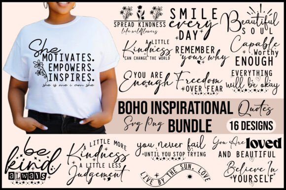 Download Boho Inspirational Quotes SVG PNG Bundle - Premium Resources
