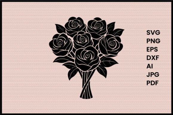 Download Rose Bouquet Illustration Silhouette - Silhouette Collection