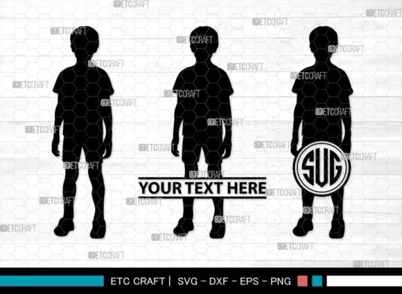 Download Girls and Boys Monogram, Kids Silhouette - Silhouette Collection