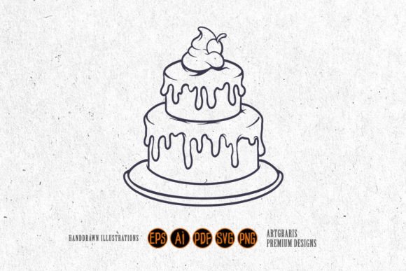 Download Silhouette Delicious Birthday Cake Svg - Silhouette Collection