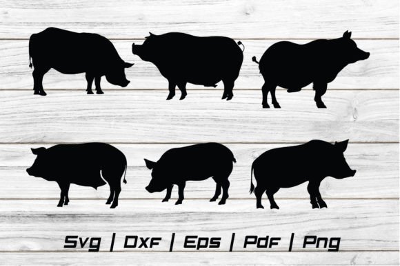 Download Cute Pig Farm Animal Silhouette Svg - Silhouette Collection