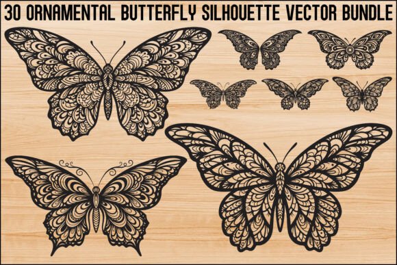 Download Ornamental Butterfly Silhouette Bundle - Silhouette Collection