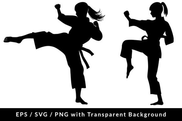 Download Karate Woman Silhouette SVG EPS PNG - Silhouette Collection