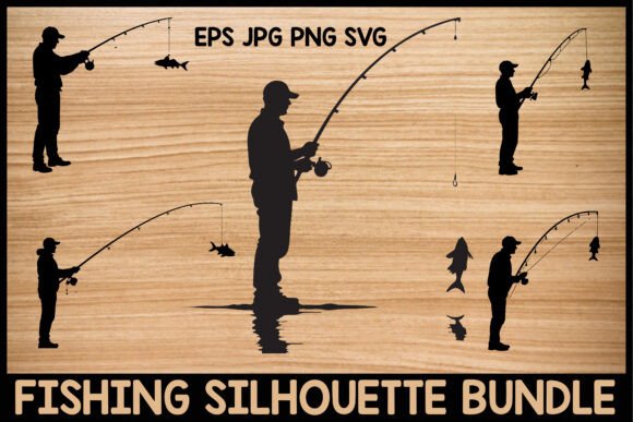 Download Fishing Silhouette Clipart Bundle - Silhouette Collection