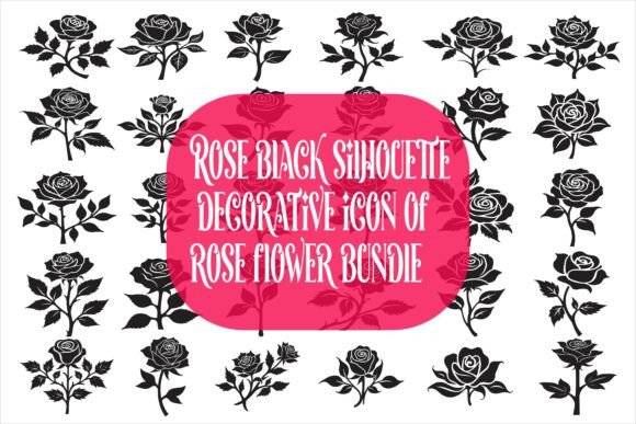 Download Rose Black Silhouette Decorative Bundle - Silhouette Collection