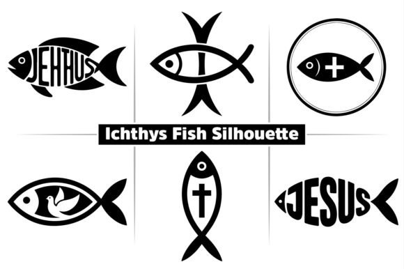 Download Ichthys Fish Jesus Silhouette Clipart - Silhouette Collection