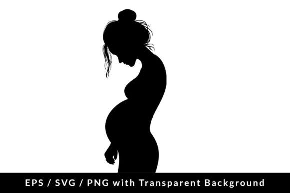 Download Pregnant Girl Silhouette EPS SVG PNG - Silhouette Collection