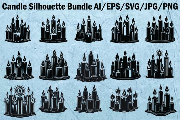 Download Candle Silhouette Set - Silhouette Collection