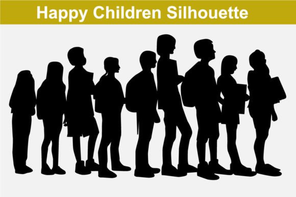 Download Happy Cute Children Silhouette - Silhouette Collection
