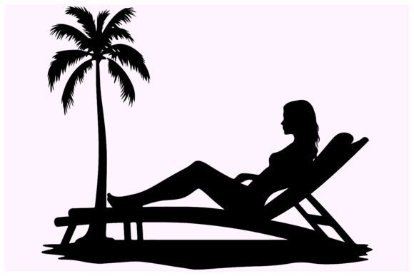 Download Beach Girl Silhouette Vector - Silhouette Collection