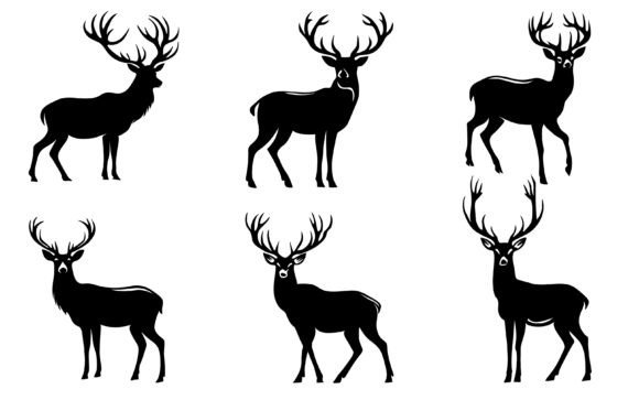 Download Deer Silhouette Vector Bundle Set - Silhouette Collection