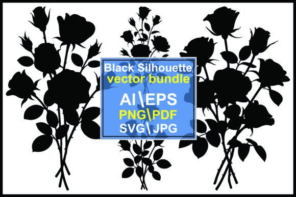 Download Rose Bouquet Silhouette Vector Bundle - Silhouette Collection
