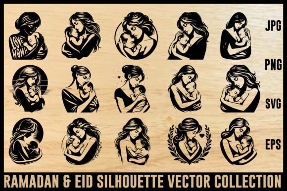Download Mother &amp; Baby Silhouette Bundle - Silhouette Collection