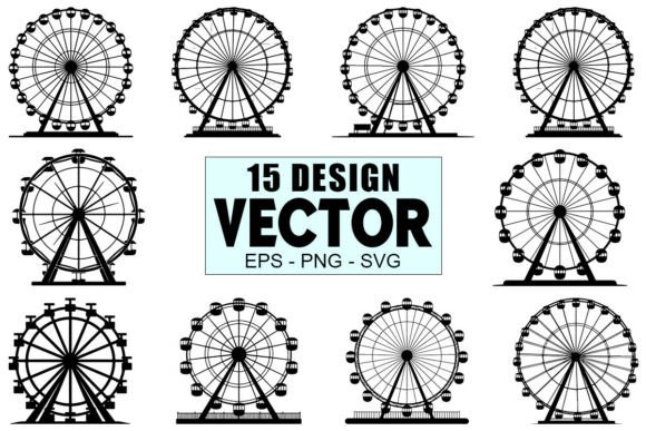 Download Ferris Wheel Silhouette Vector Bundle - Silhouette Collection