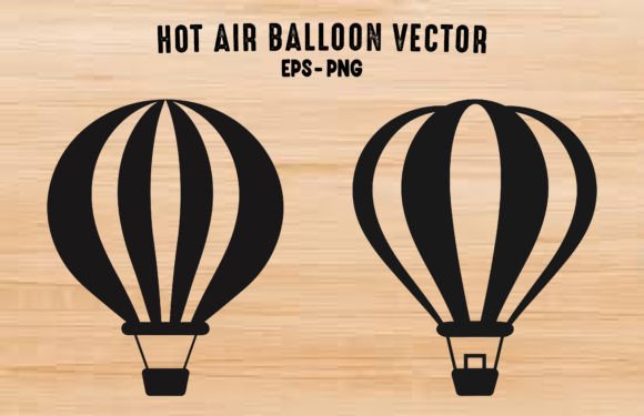 Download Hot Air Balloon Vector Black Silhouettes - Silhouette Collection