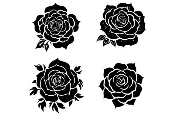 Download Rose Floral Bouquet Silhouette Vector - Silhouette Collection