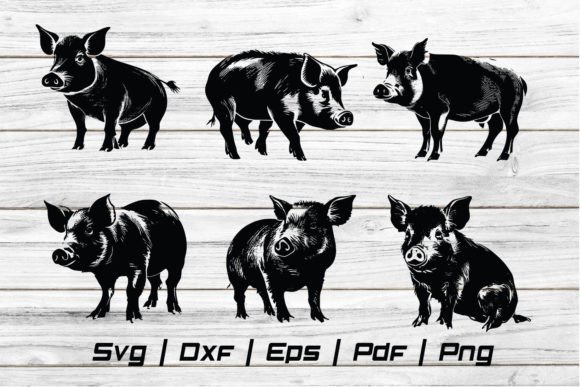 Download Cute Pig Farm Animal Silhouette Svg - Silhouette Collection