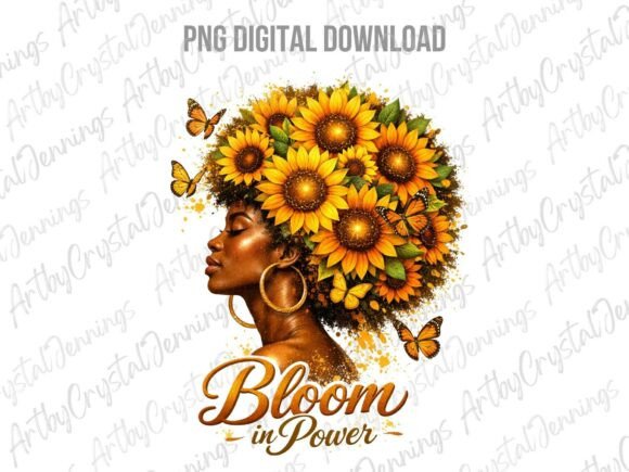 Download Bloom in Power Sunflower Black Woman - Bloom Collection