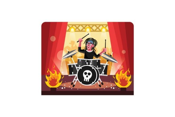 Download Rock Drummer Playing Drums on Stage - Playing drums Collection