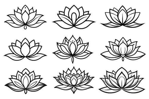 Download Line Drawing Blooming Lotus Flower - Bloom Collection