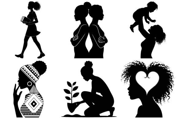 Download Afro Black Woman Silhouette SVG Bundle - Silhouette Collection