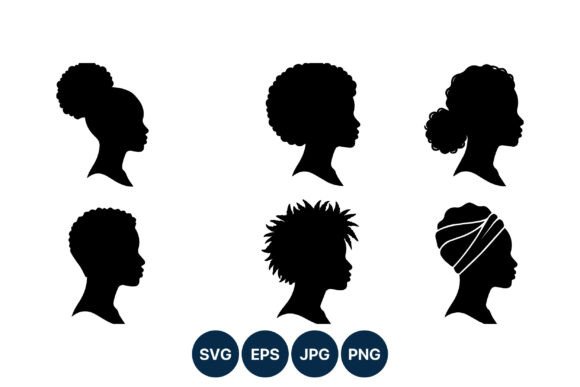 Download Black Women Silhouette Hairstyles Vector - Silhouette Collection