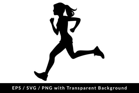 Download Running Woman Silhouette SVG EPS PNG - Silhouette Collection