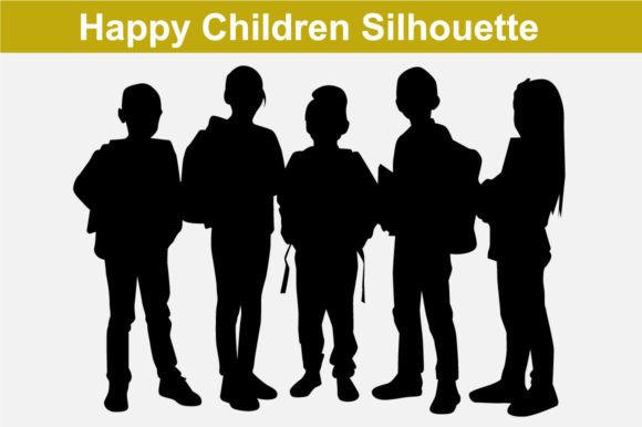 Download Happy Cute Children Silhouette - Silhouette Collection