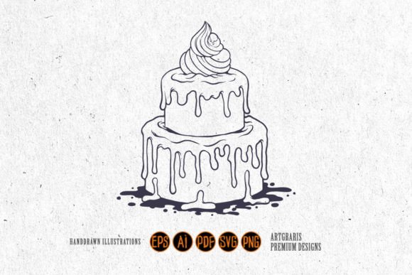 Download Cute Birthday Cake Silhouette Svg - Silhouette Collection