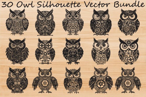 Download Owl Silhouette Vector Bundle - Silhouette Collection